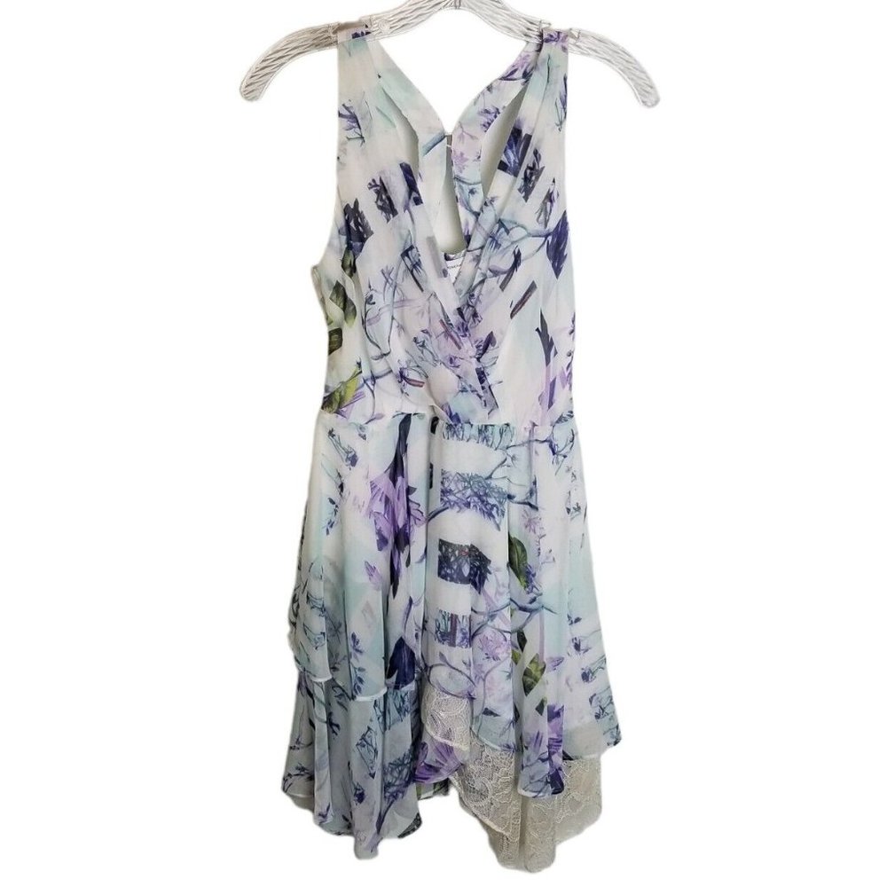 BCBGeneration Dress Size 2 Mini Layered Blue Purple Floral Print  New with tags